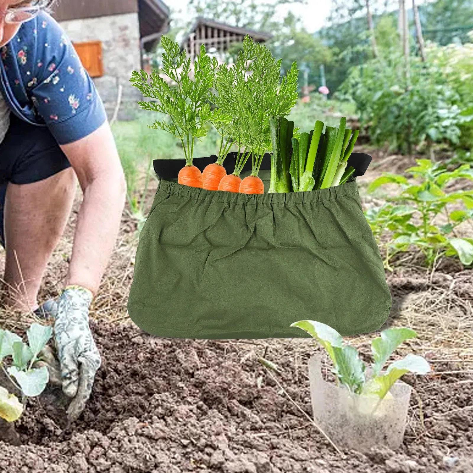 1pc Borsa per la raccolta della frutta Grembiule da giardino Grembiule per la raccolta della frutta Borsa per la foraggiamento all'aperto Borsa per la raccolta della frutta Borsa per il campeggio