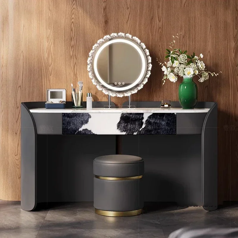 Makeup Storage Vanity Table Organizer Mirror Desk Chair Dressing Table Cosmetics Study Stool  Home Furniture