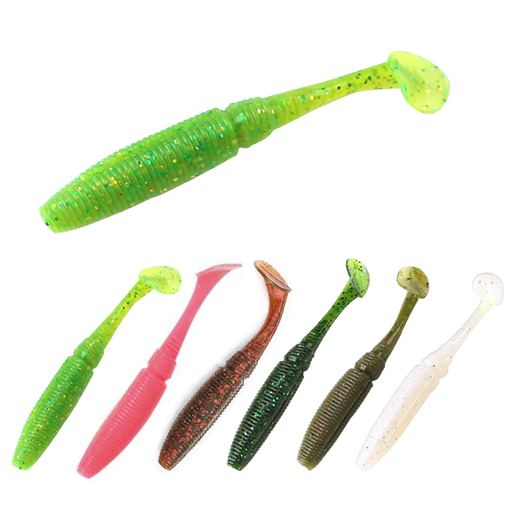 

1pack (50pcs/pack) PVC T-tail Lure 85mm 115mm Soft Bait Artificial Worm Shape Soft Fishing Lures CY022