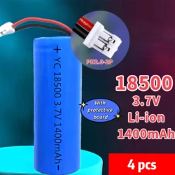 リモコン玩具用リチウム電池,保護ボードケーブル付き充電式電池,3.7v,1400mah,18500個/バッチ