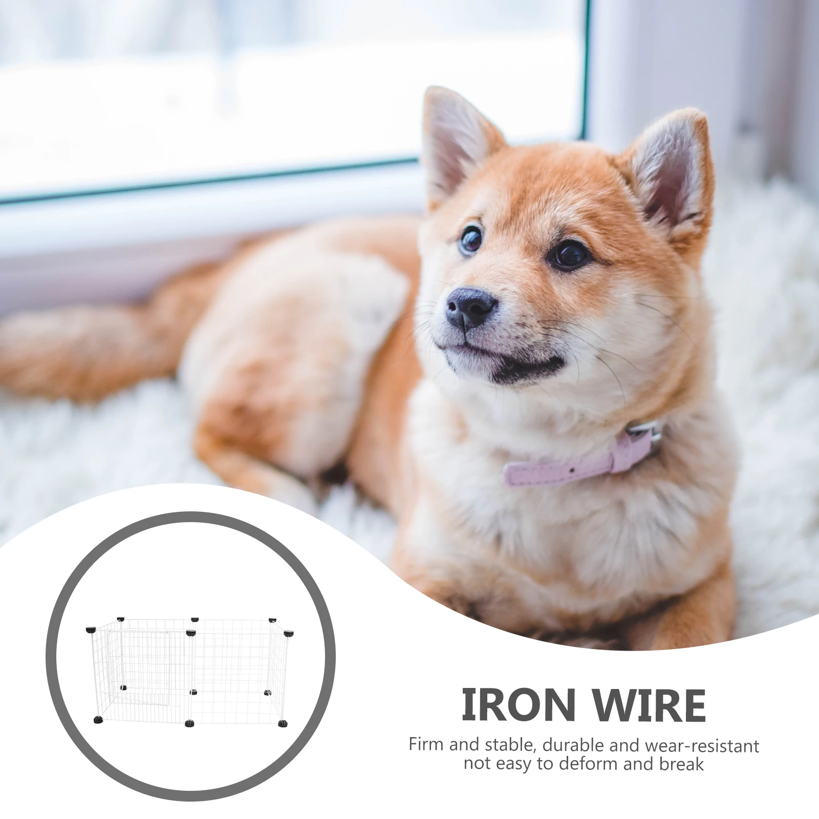Custodie per recinzione per animali domestici 12 fibbie di fissaggio Gabbia in filo di ferro cavo durevole Box per cani e gatti fai da te Forniture per la casa multifunzionali