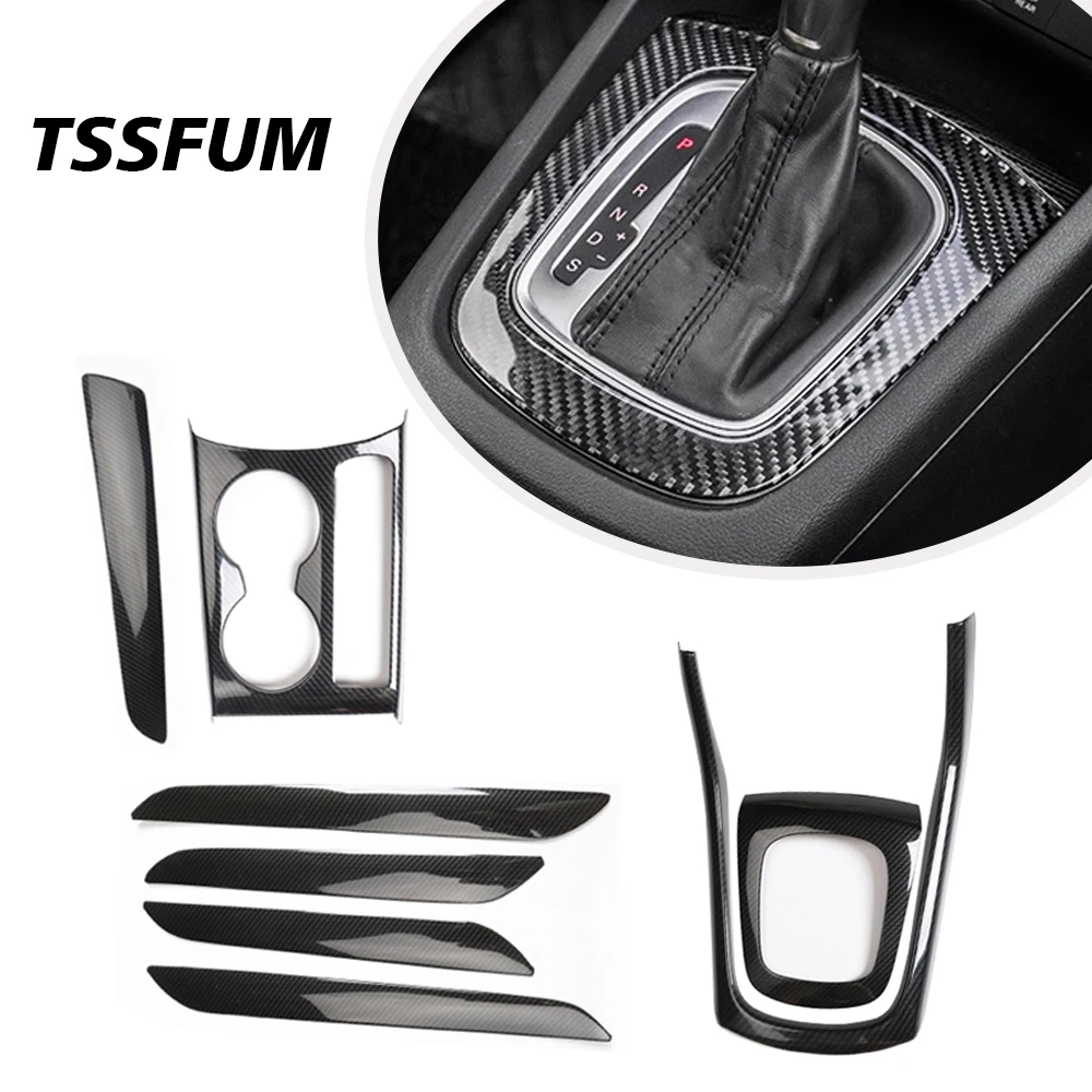 Newest Car Interior Carbon Fiber Sticker for Audi Q3 8U 2013-2018 Gear Shift Panel Cover Interior Trim Car Sticker Accessories