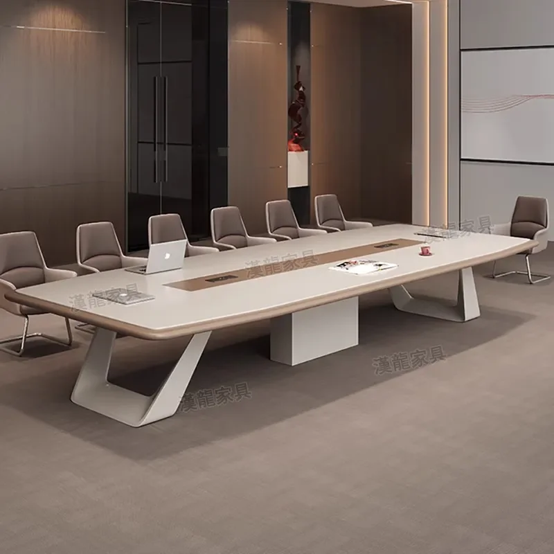 for Light Luxury Creative Conference Table Baking Paint Large Meeting Room Negotiation Desk Modern Simple Long Office Table