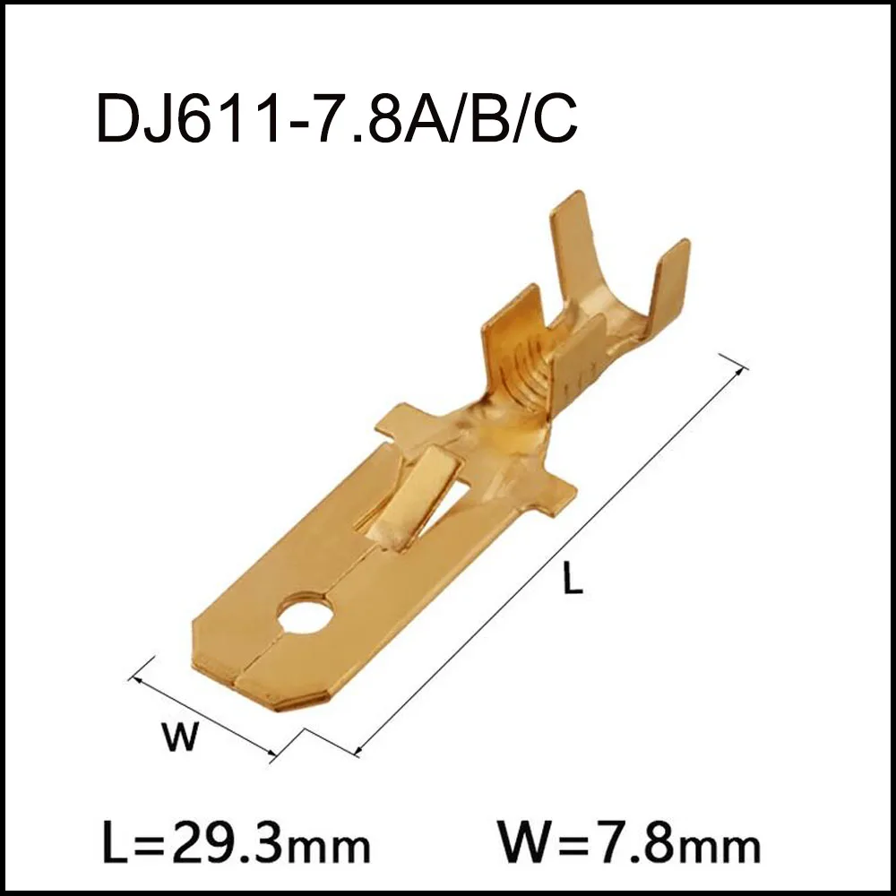 

1000PCS DJ611-7.8A/B/C New energy auto connector Terminal brass pin Waterproof harness terminal cable socket