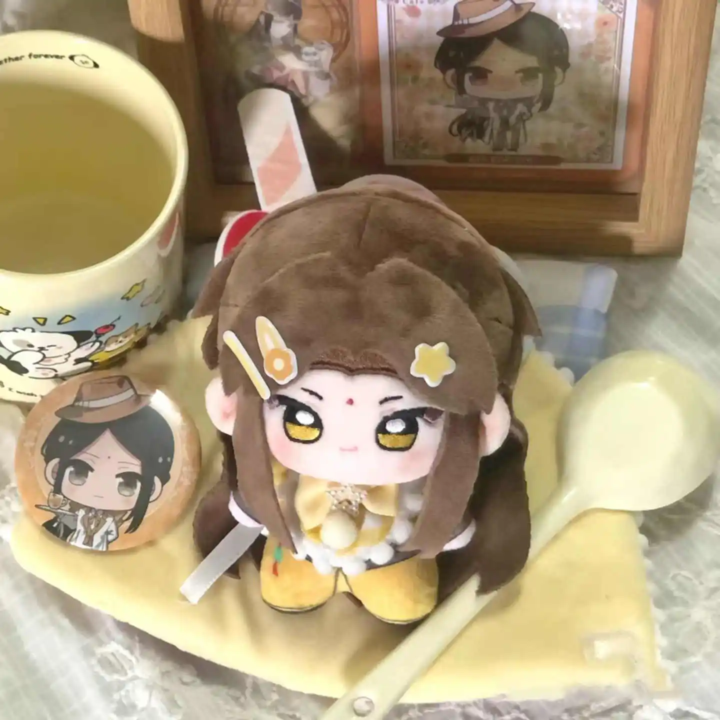 10cm 魔道祖師 コットン人形キーホルダー 藍忘塵 金光耀 プリントぬいぐるみ アニメキャラクターストラップコレクション 誕生日プレゼント