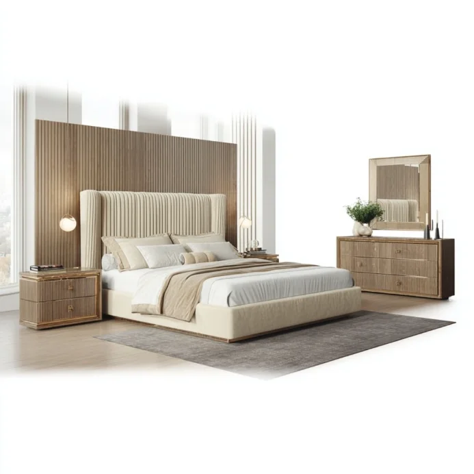 #Comfortable Solid Wood King Size Bedroom Bed Set For Five-star Hotel & Villa Use Modern Design  Bedroom Furniture