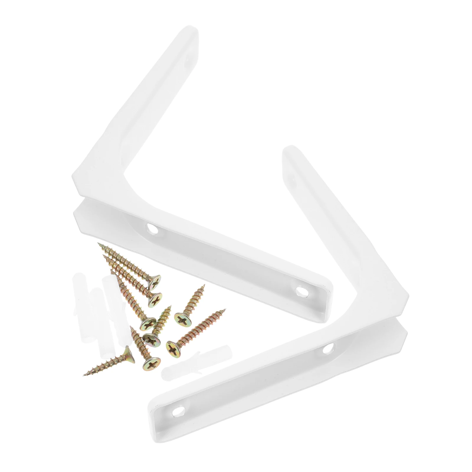 

2pcs L Shaped Brackets White Floating Shelves Robust Wall Hanging Shelf Tripod Bracket Strong Loadbearing Capacity Longlasting