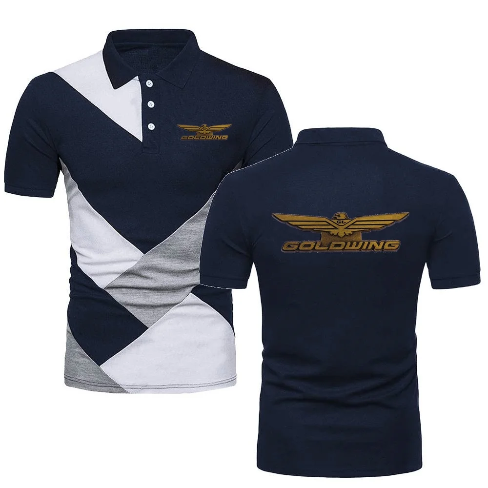 Polo Goldwing GL1800 para hombre, camiseta de manga corta con solapa, malla transpirable de algodón, Color Patchwork, Japón