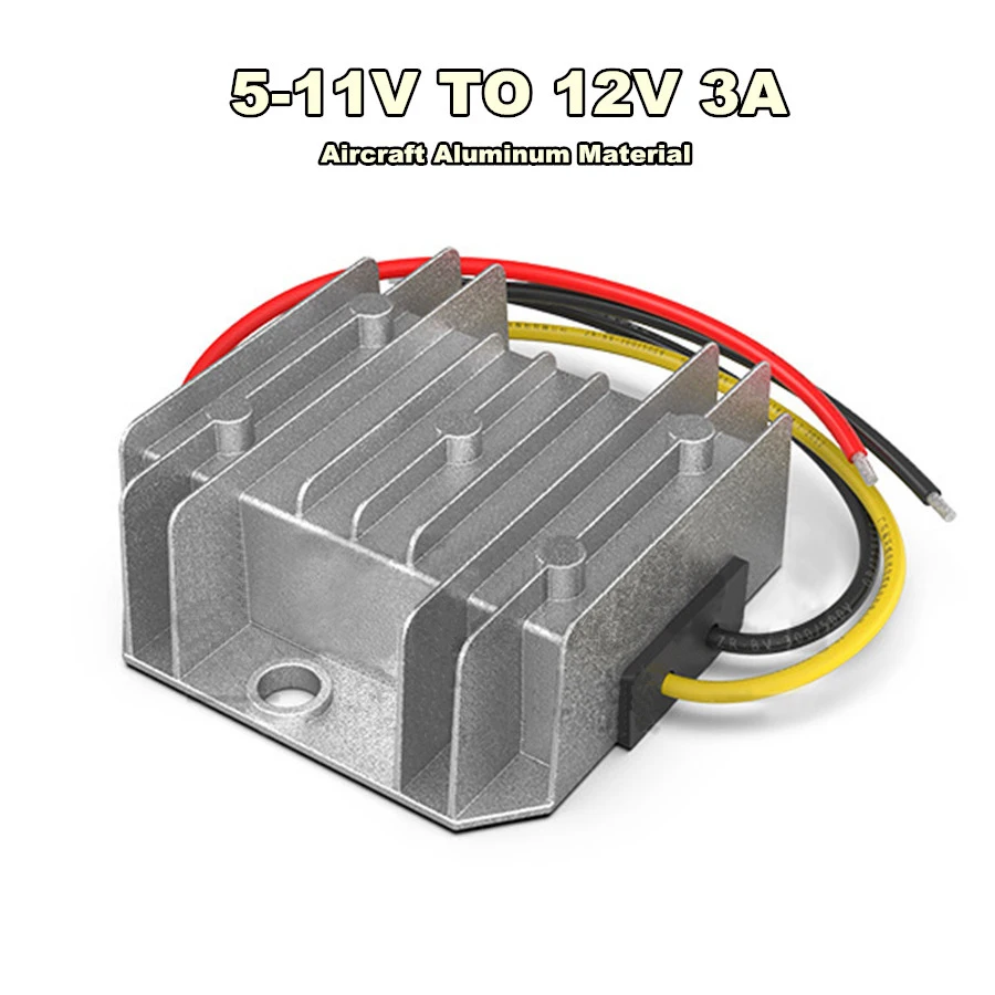 Módulo regulador de alumínio do conversor step-up, DC 5V a 11V, 3A, 36W, 12V, Boost Converter