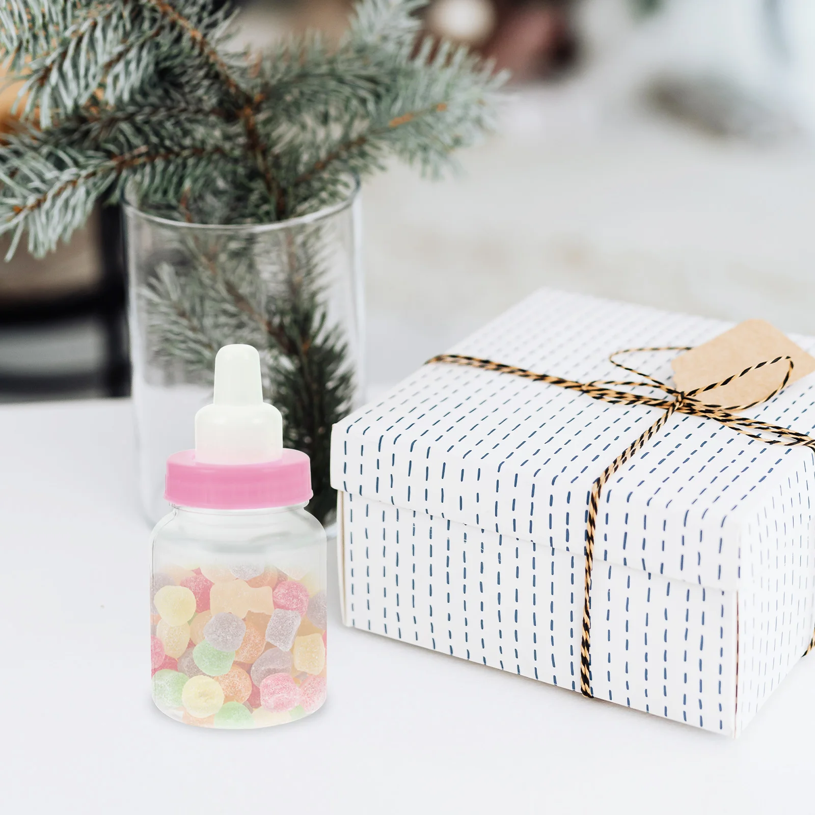 

12 Pcs Decorative Small Baby Bottles Feeding Style Candy Containers for Baby Shower Party Favors Gift Box Decorations