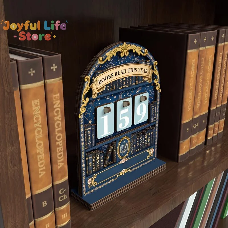 Hot Sale 1 Set Classroom Decor Wooden Book Read This Year Counter Tracker Up To 999 Books Challenge Tracker Retro Bookshelf Gift