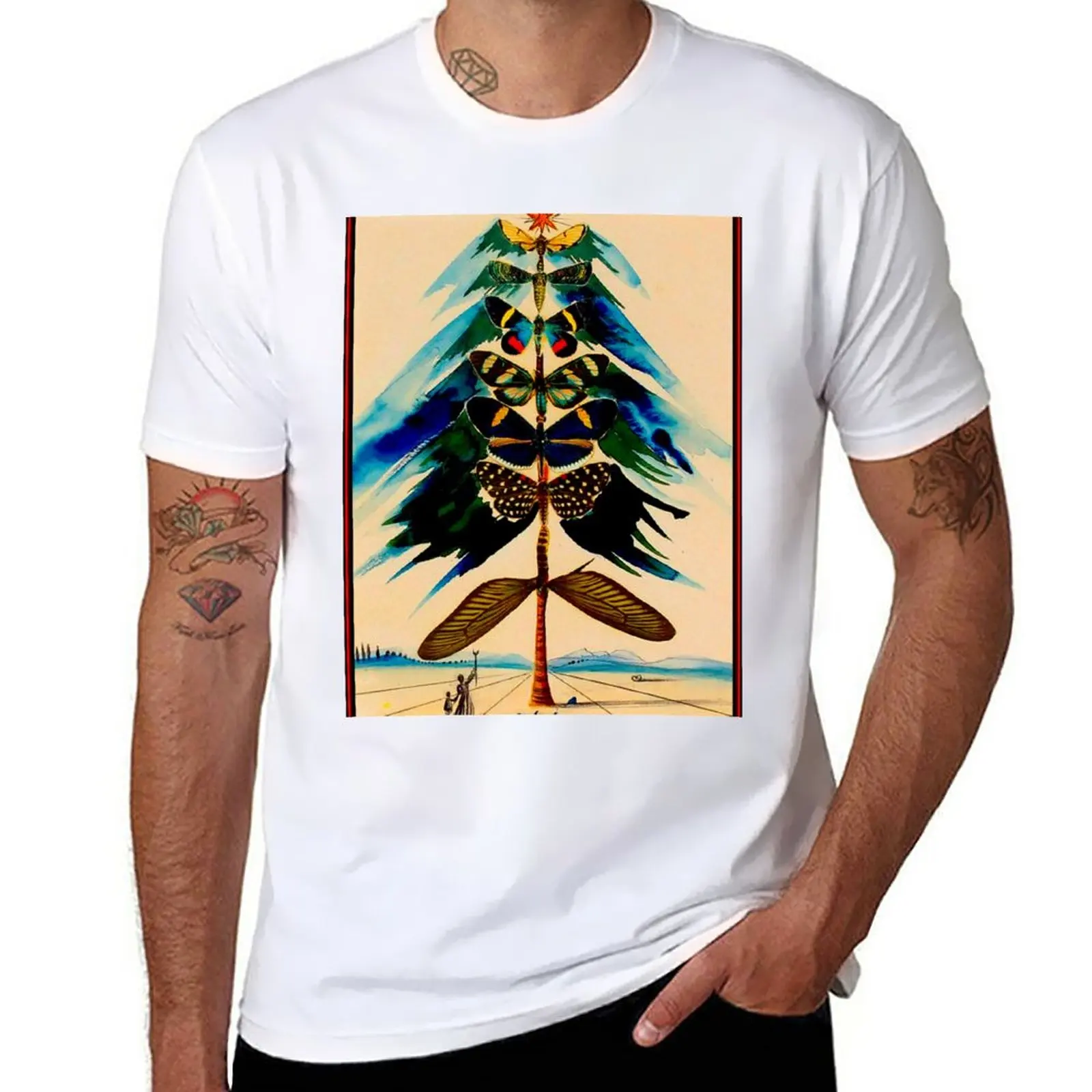 

New BUTTERFLY TREE : Vintage Abstract Print T-Shirt funny t shirts heavyweight t shirts fitted t shirts for men