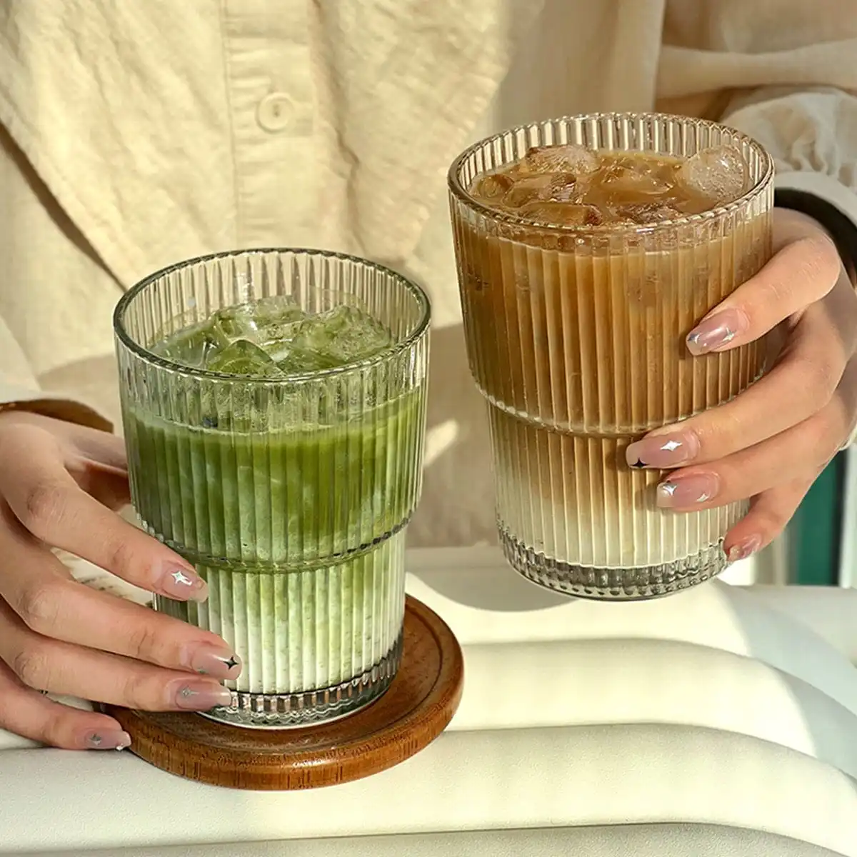 1 Set of 450ml (glass+straw+lid) Fashionable Straw Cup, Coffee Milk Tea Cup, Portable Companion Cup