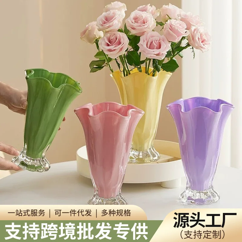 

Cabbage Shaped Glass Vase Water Planting Flower Vase Roses Lilies Decor Living Room Dining Table Wealth Home Ornaments
