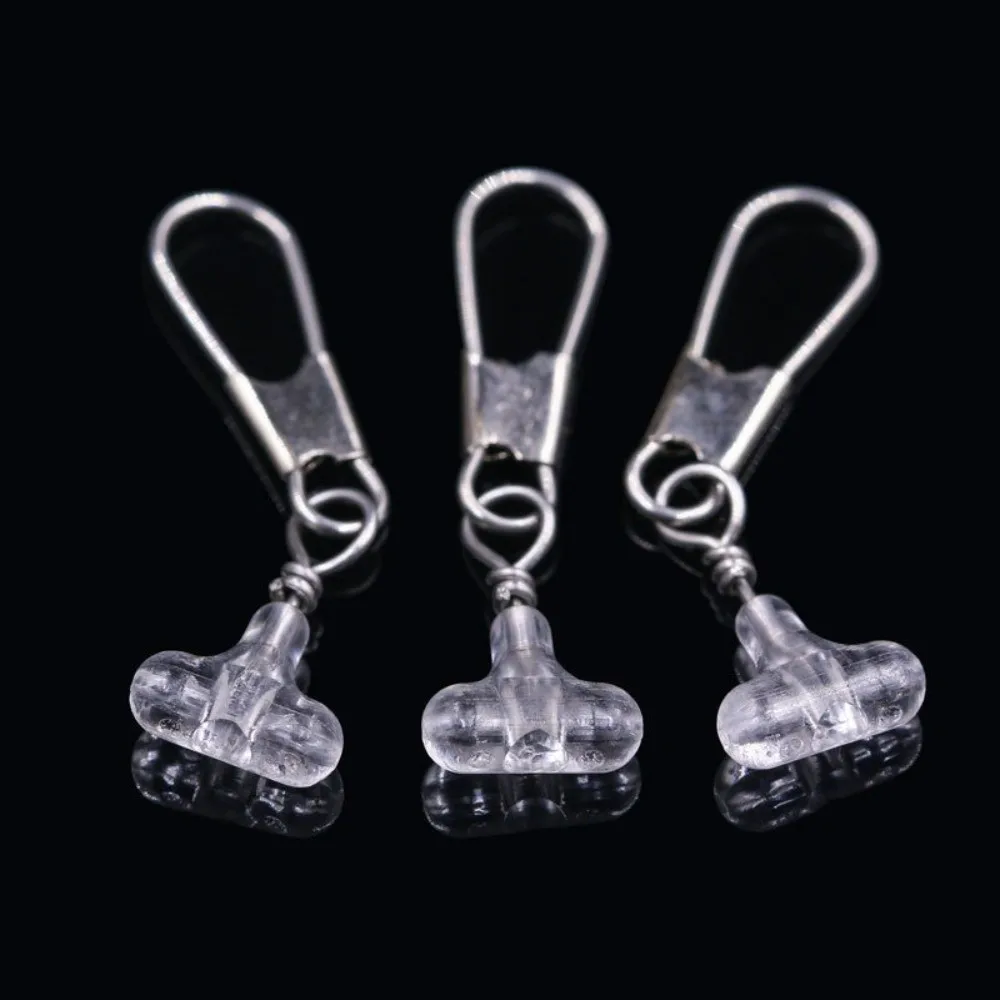 30PCS Fishing Beads Transparent Clear Oval Double Cross Hole Beads Sabiki Rig 3 Way Connector Fishing Accessories Cross Bead