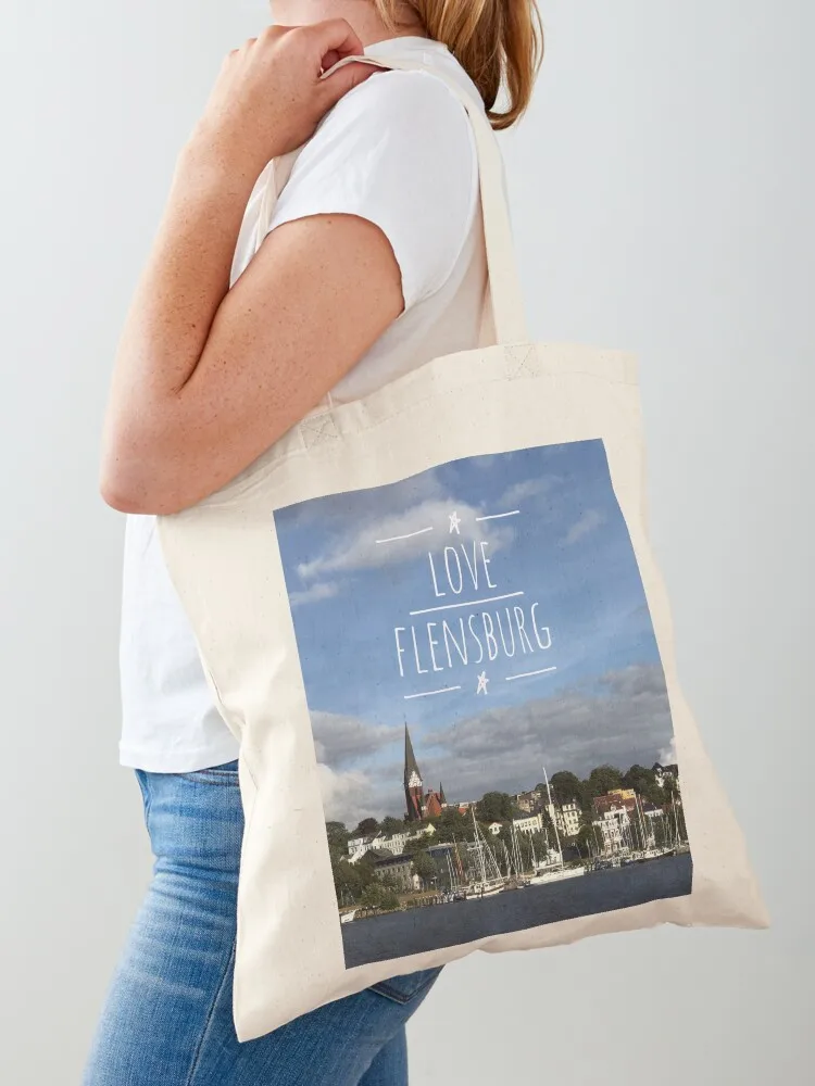 Love Flensburg Schleswig-Holstein Tote Bag bags woman 2026 personalized tote Customizable tote bag