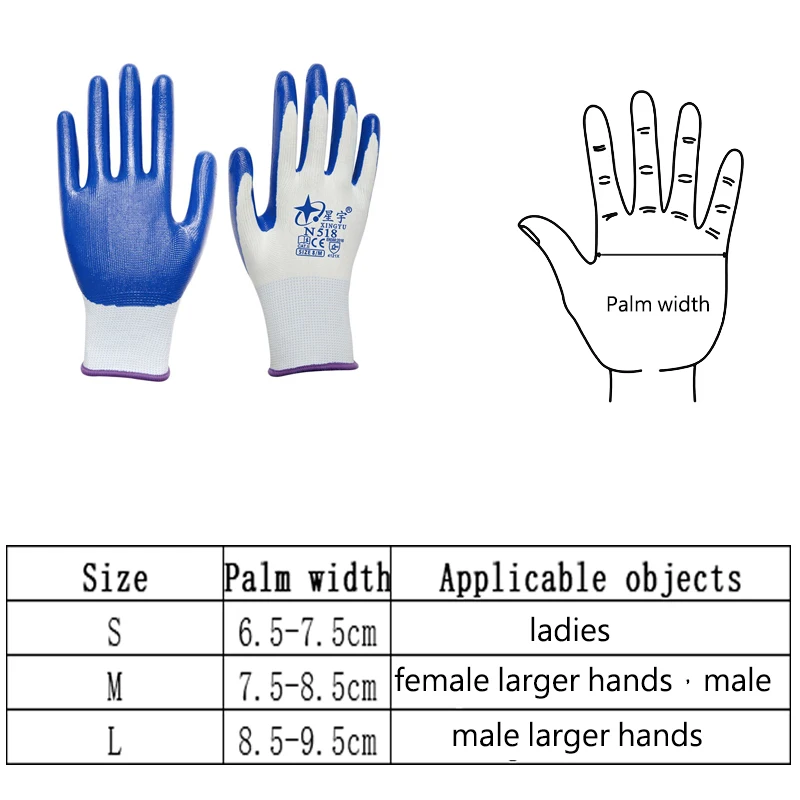 12 Pairs PU Safety Work Gloves for Men Women Nitrile Coated Protective Gloves Bulk with Grip, Non-slip Oil Resistant Breathable