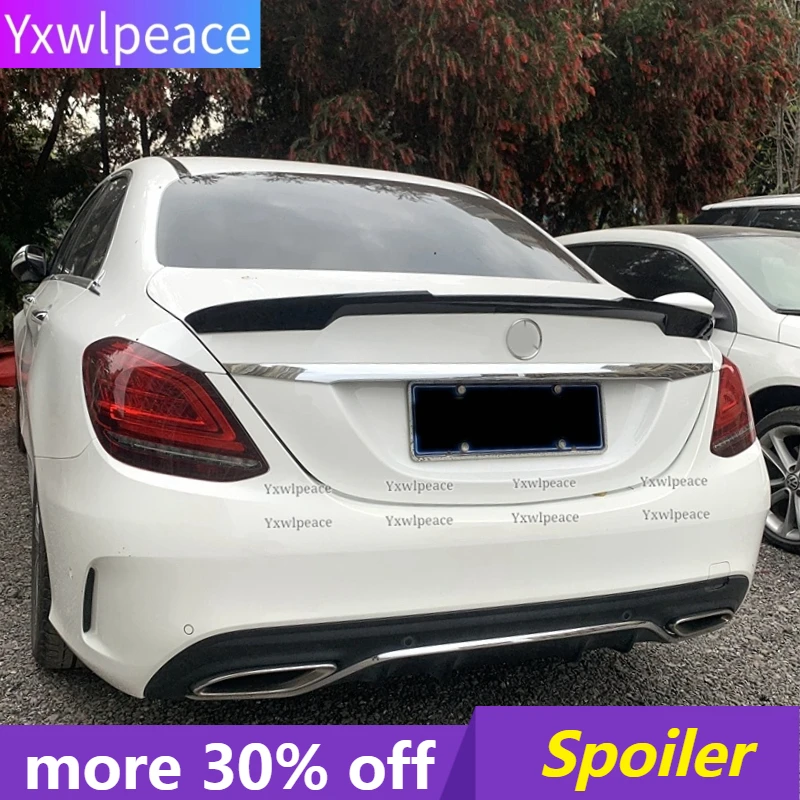 

For Mercedes-Benz W205 C-class Spoiler C180 C200 C260 2015-2019 Spoiler ABS Material Primer Color Rear Trunk Lip Spoiler Wing