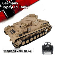 COOLBANK Henglong 3858-1 German Type4 F1 Tank Medium Sized RC Remote Controlled Competitive Tank Vehicle Simulation Model Tank