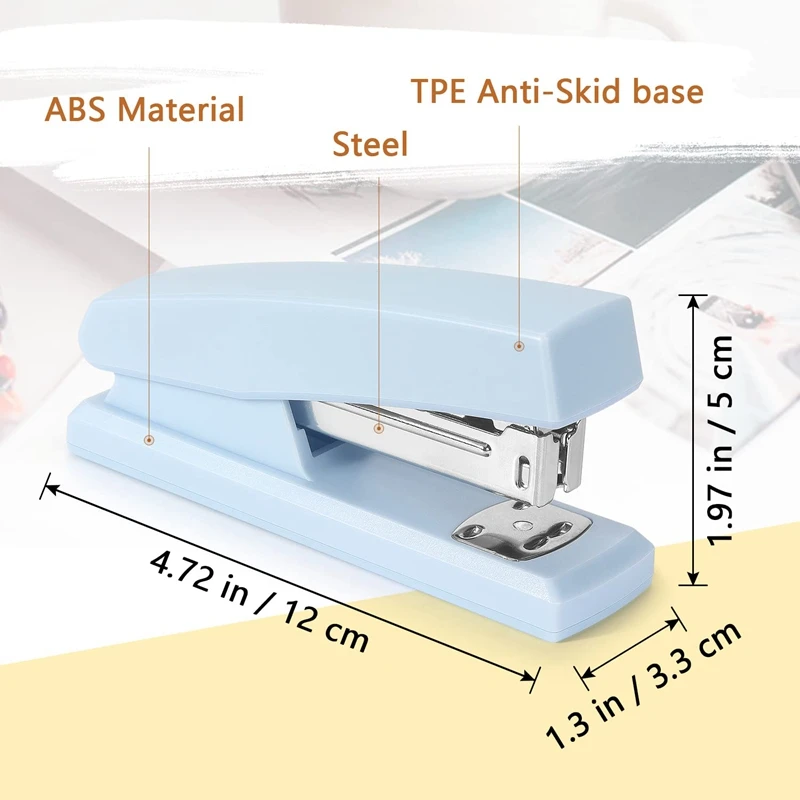 1 PCS Stapler Office Stapler For Desk Portable Durable Staplers Office Supplies (White)