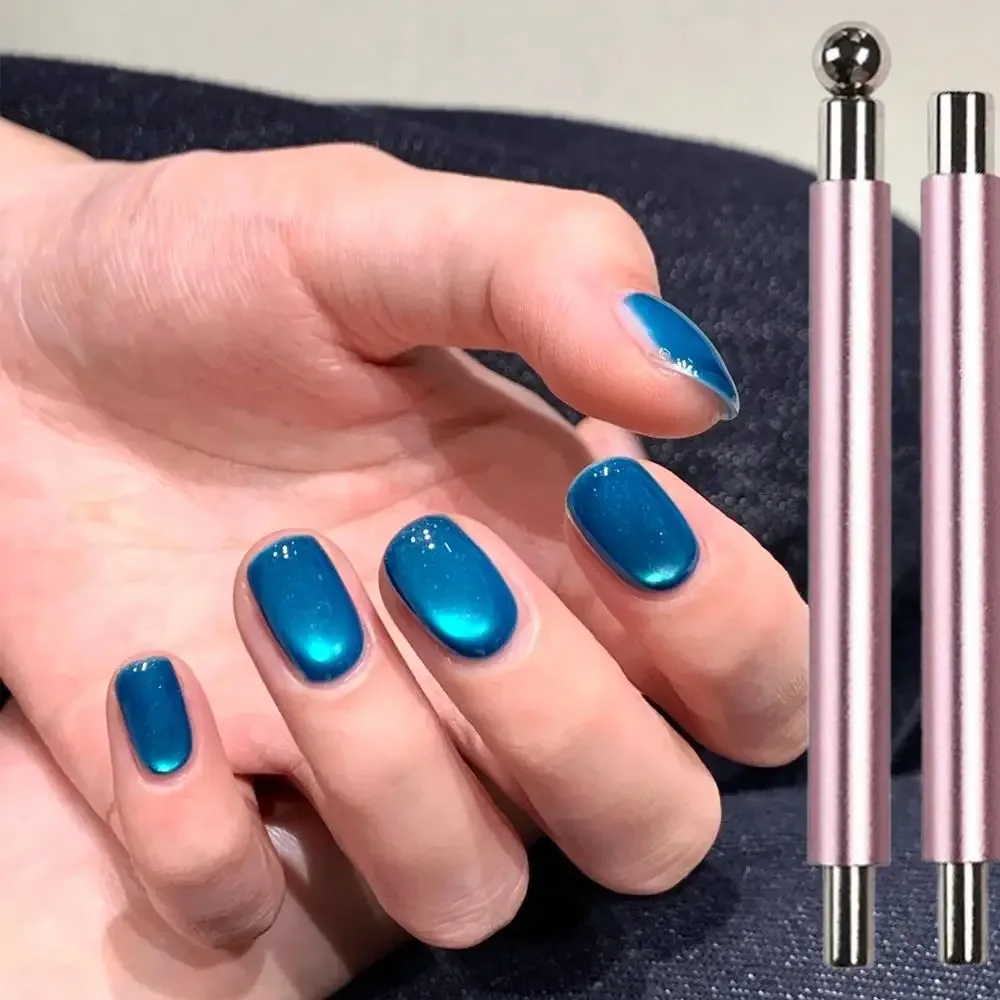 مزدوج الرأس القط العين مسمار قلم مغناطيسي تمتص الزجاج حبة/الفرنسية/مائل ضوء المغناطيس عصا ل هلام البولندية مانيكير تصميم أداة #2