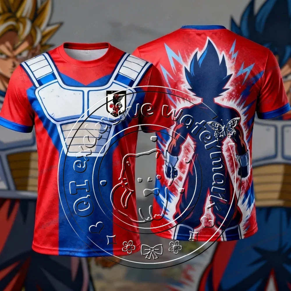 Summer Dragon Ball Super Saiyan Goku Retro Manga 3DPrint Quick Dry Breathable Unisex Football Basketball Sports Short Sleeve Tee - view 3