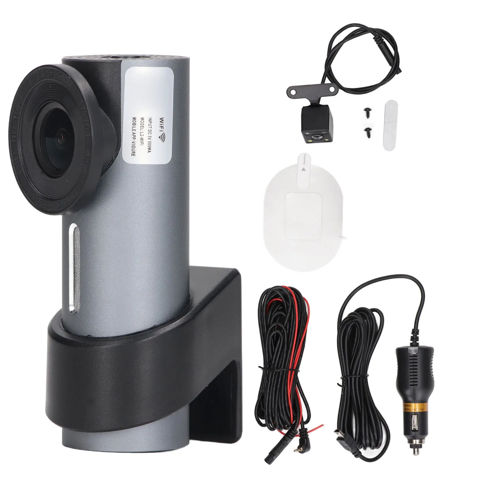 

Car Front Rear Dash Cam 150 Degree Lens Adhesive Installation USB WiFi Dashboard Camera Motion Detection APP Control for Truck