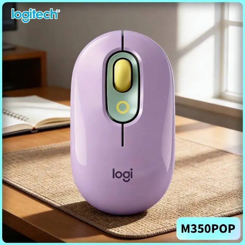

Logitech M350 POP Wireless Mouse 3 Buttons Optical Sensor Slim Compact for Space-Saving Mini Laptop and Desktop Computer Use