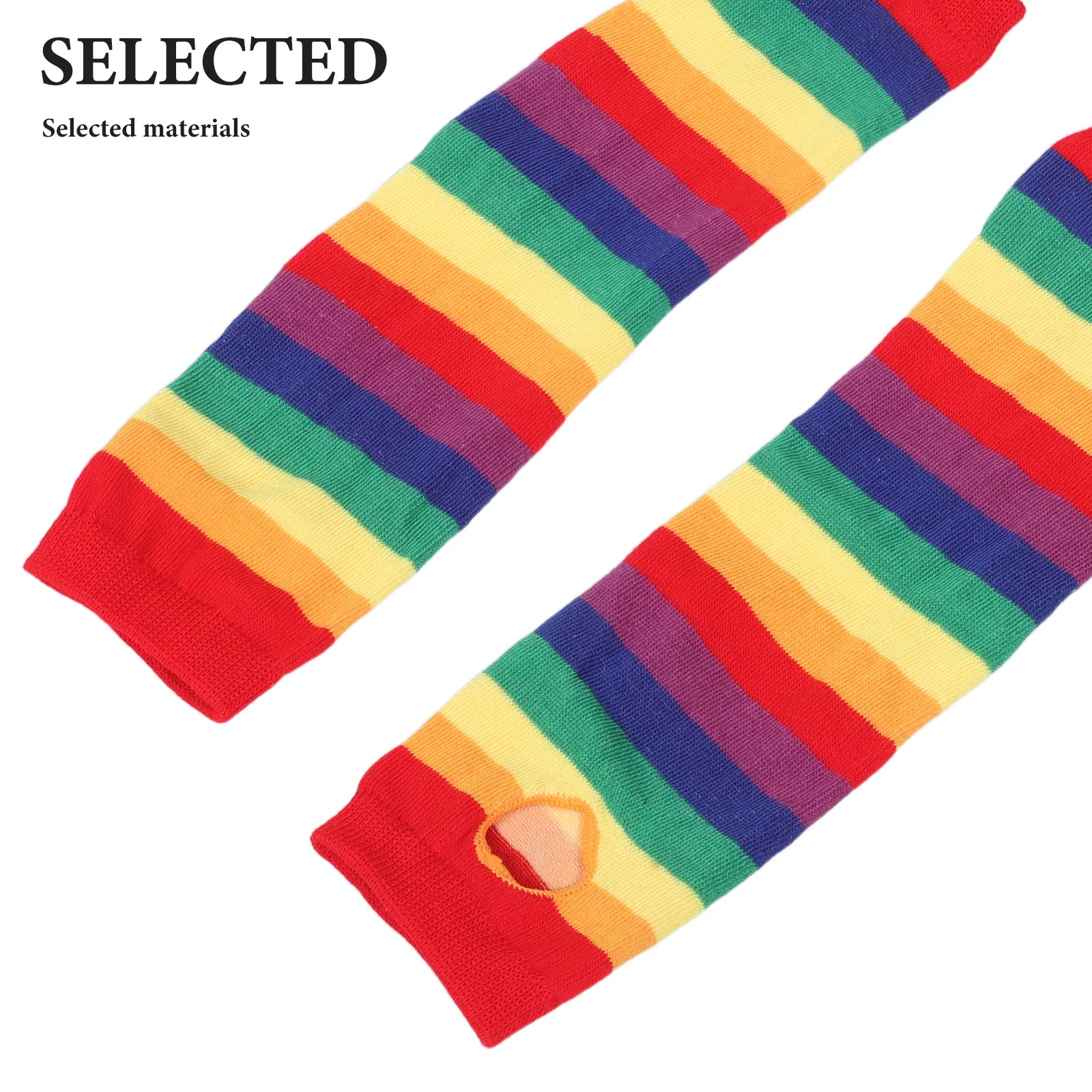 مجموعة جوارب طويلة مخططة وقفازات بدون أصابع، فستان حفلات نابض بالحياة وجيد التهوية، إكسسوارات تنكرية للهالوين للنساء