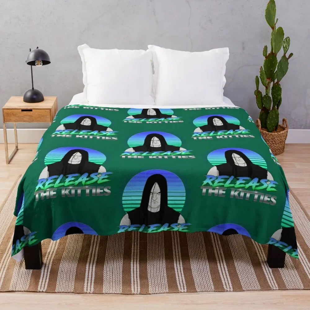 

Release The Kitties. Throw Blanket Vintage Winter beds Stuffeds Blankets