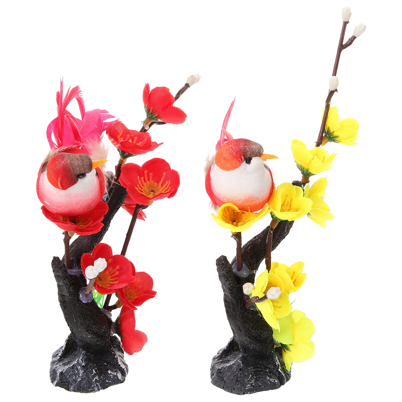 

2 Pcs Plum Blossom Decoration Sushi Plates Japanese Ornaments Platter Accessories Plastic Cold for Flower