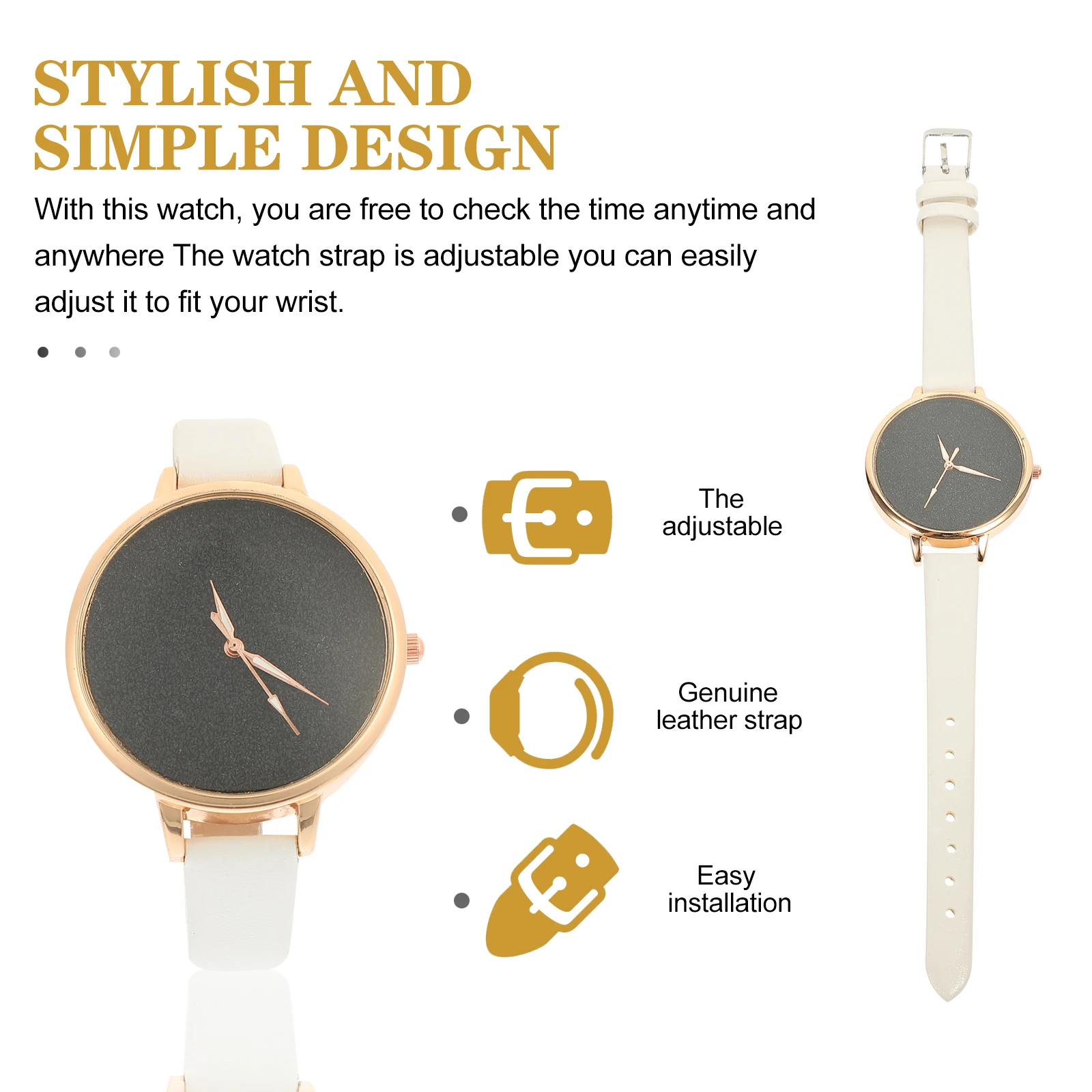 

Glitter Women'S Wrist Ladies Pu Strap Adjustable Fashionable Stainless Steel Decorative Watch Birthday Gift For Students Daily