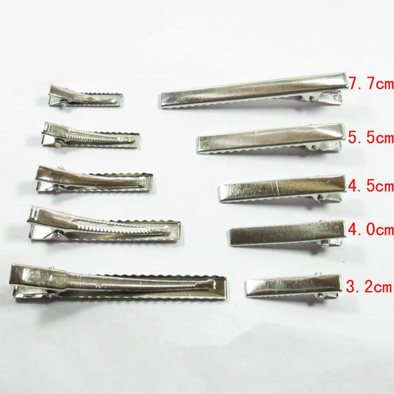 50pcs/lot Metal Crocodile Clips Cable Lead Testing Metal Alligator Clips Clamps Hair Clips Hairpins 35mm-75mm