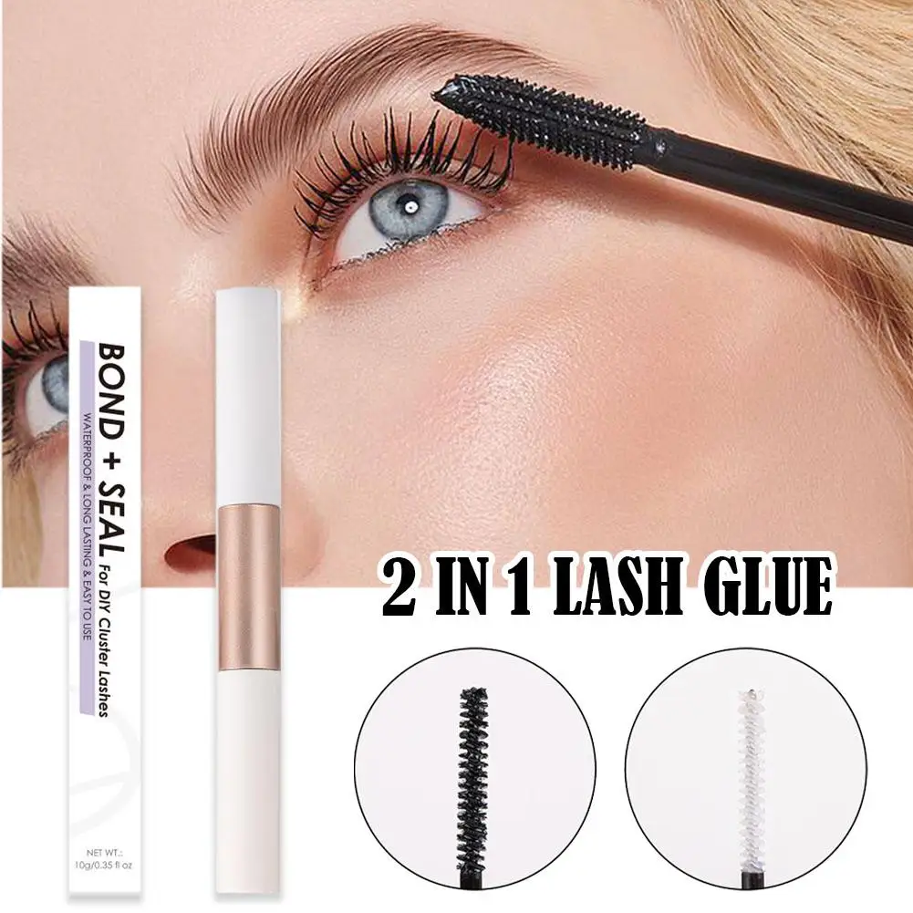 Pegamento de pestañas de larga duración, pegamento resistente al agua para racimo Individual, sin látex, 10ML, W5I9