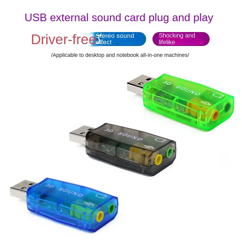 Portable External Usb To 3.5mm Mic Headphone Jack Stereo Headset 3d Sound Card Audio Adapter New Speaker Interface For Laptop