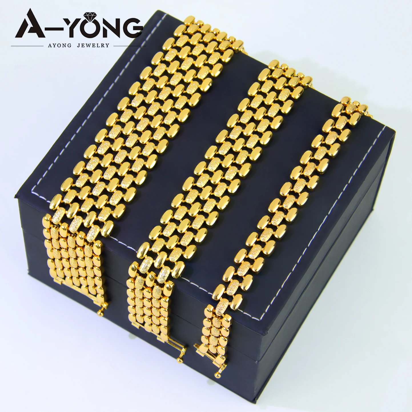 Arabische Frauen Einfache Gold Armband Dubai 24k Gold Überzogene Elegante Armband Armreifen Äthiopischen Klassische Hochzeit Party Schmuck – Detail 6