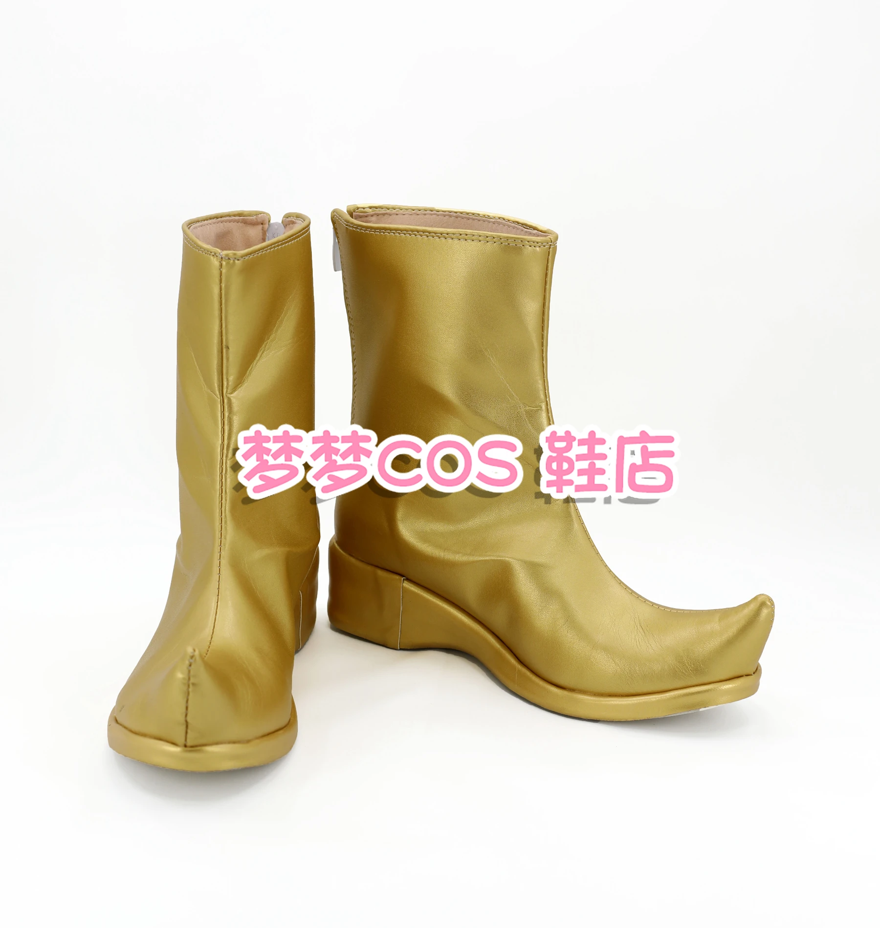 Aladdin Cosplay Boots PU Leather Golden Shoes Halloween Cosplay Prop Custom Made