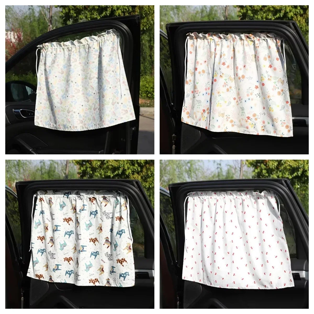 1pcs Suction Cup Curtain in The Car Window Sunshade Cover Cartoon Side Window Sunshade UV Protection for Kid Baby Children