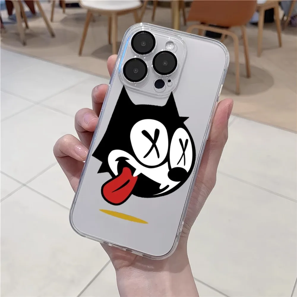 Cartoon F-Felix the Cat custodia per telefono per iPhone 15 13 14 12 11 Pro MAX XR X SE XS iPhone13 14 Mini