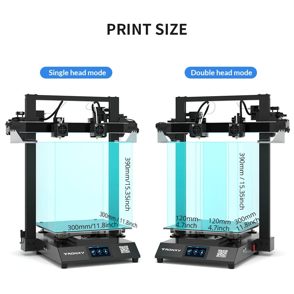 Tronxy GEMINI S FDM 3D Printer dual color Head Dual Extruder mirror copy IDEX Independent 3D Printer Kit impressora 3d