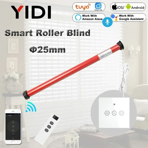 Motor Tubular personalizado de 25mm, persianas enrollables eléctricas automáticas, Motor de persiana para tubo de 38mm, interruptor de cortina Wifi en casa inteligente Tuya