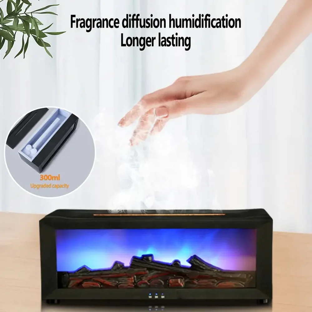 300mL Essential Oil Aroma Diffuser with Timer Remote Control 7-Color LED Humidifier for Home Office Decorative Air Freshener