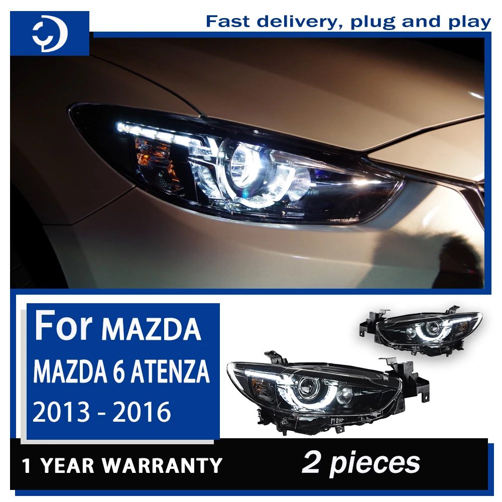 

Car Styling Headlights for Mazda 6 Atenza LED Headlight 2013-2016 New Mazda6 Head Lamp DRL Signal Projector Lens Automotive