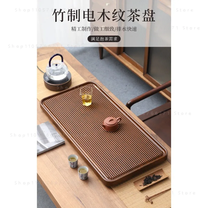 Chinese Solid Wood Tea Tray Full Bakelite Drainage Tea Table Household Living Room Water Outlet Tea Serving Tray For TeaCeremony