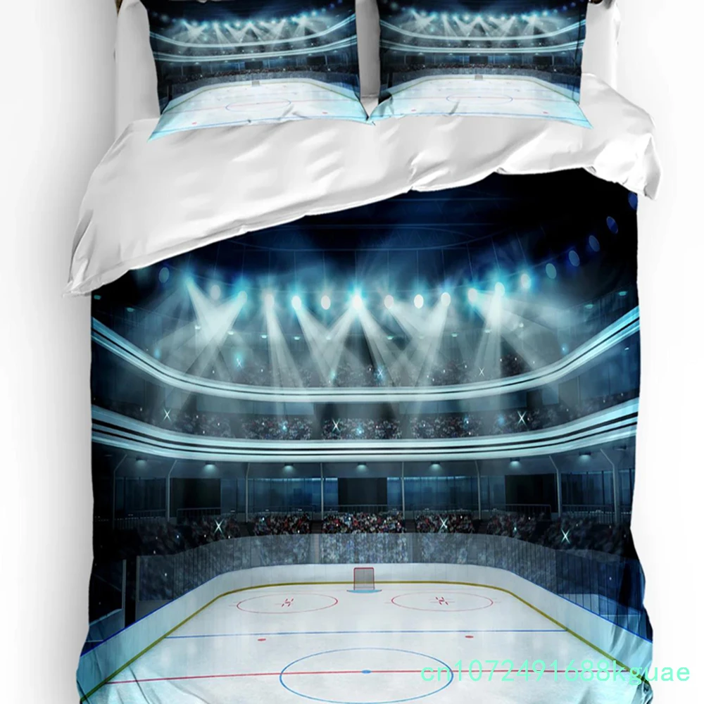 Hockey Bedding Set For Bedroom Bed Home Goalkeeper In Hand Drawn Style With Protective Ge Duvet Cover Quilt Cover And Pillowcase 5