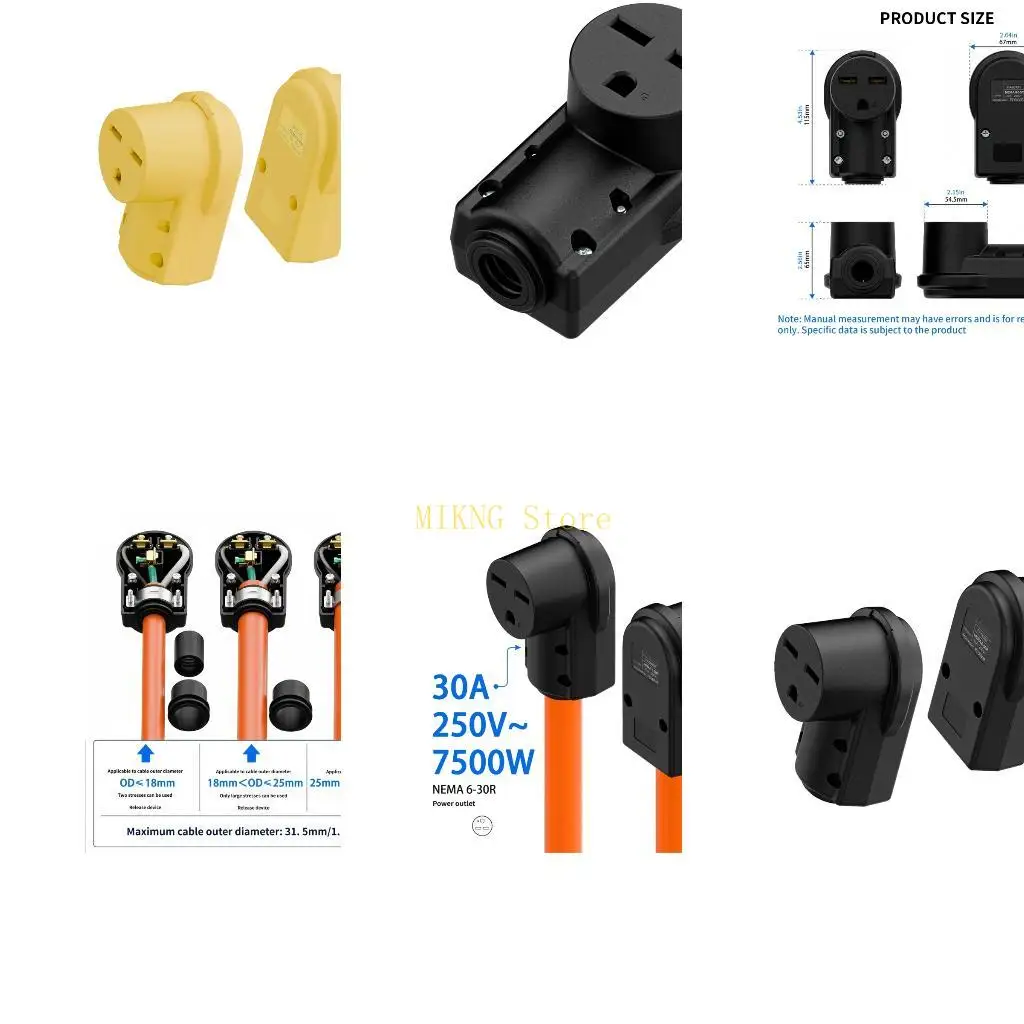 Industrial NEMA 6-30R Socket 30A 250V Receptacle 2 Poles 3 Wire Cord End Socket Best Sale