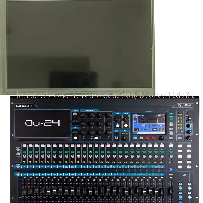 Nowy wyświetlacz LCD z panelem dotykowym Digitizer dla cyfrowej konsoli miksującej Allen & Heath QU-32 QU-16 QU-24