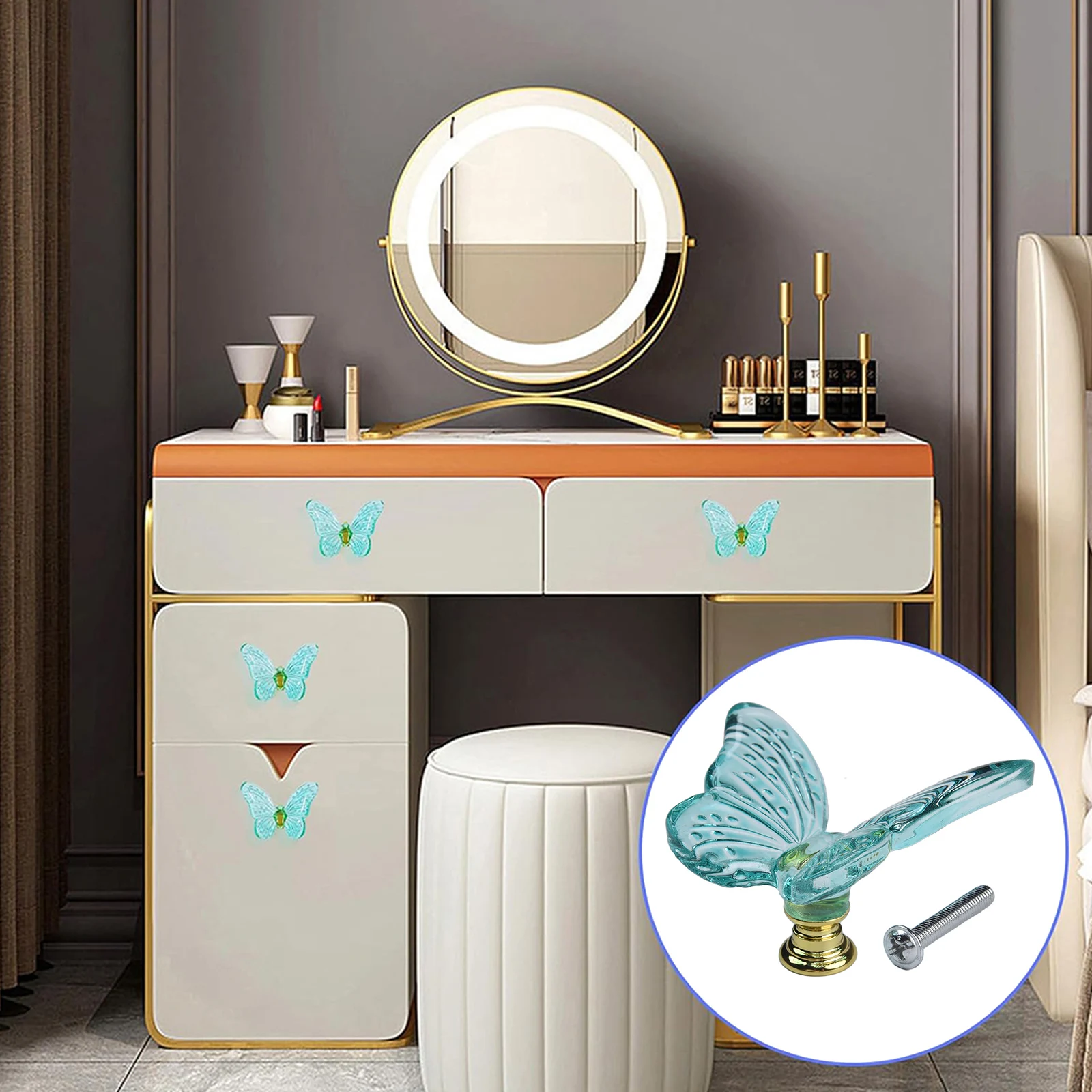 العلامة التجارية الجديدة فراشة تسحب مضمد الزجاج + معدن أخضر / أبيض أنيق خمر 1 قطعة 25 جرام جميلة سهلة التركيب