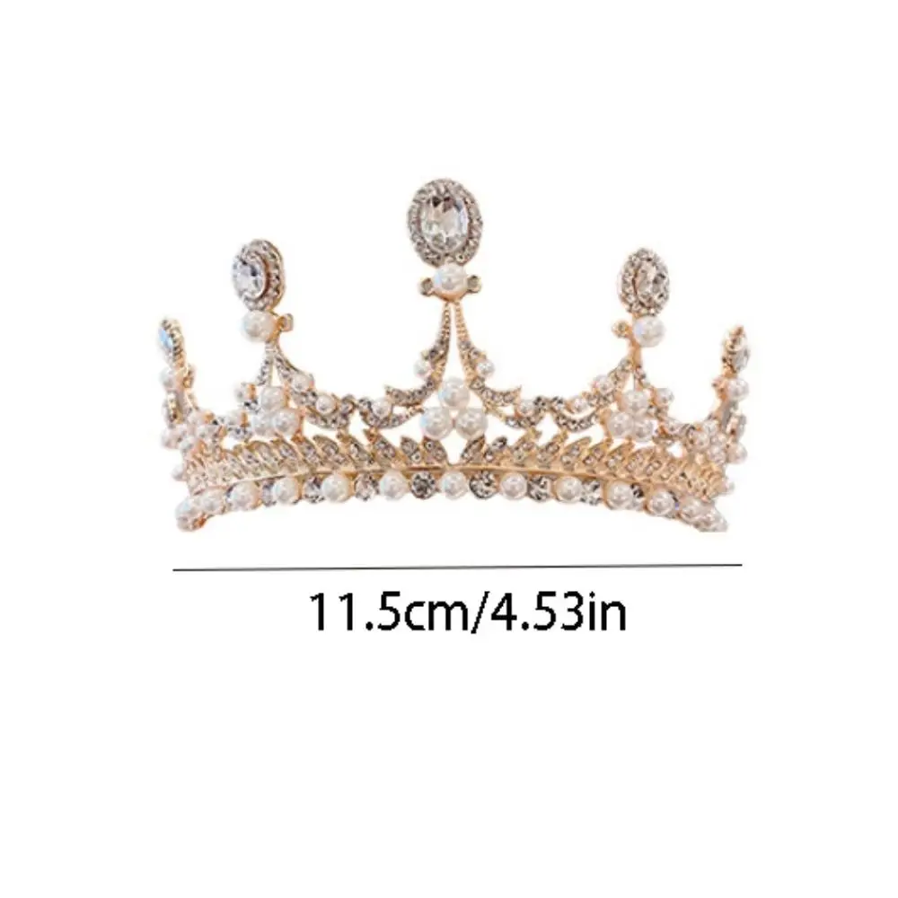 Crystal Bridal Headbands Pearl Rhinestone Elegant Bridal Crown Handmade Craft Fashion Princess Diadem Bride Headpiece