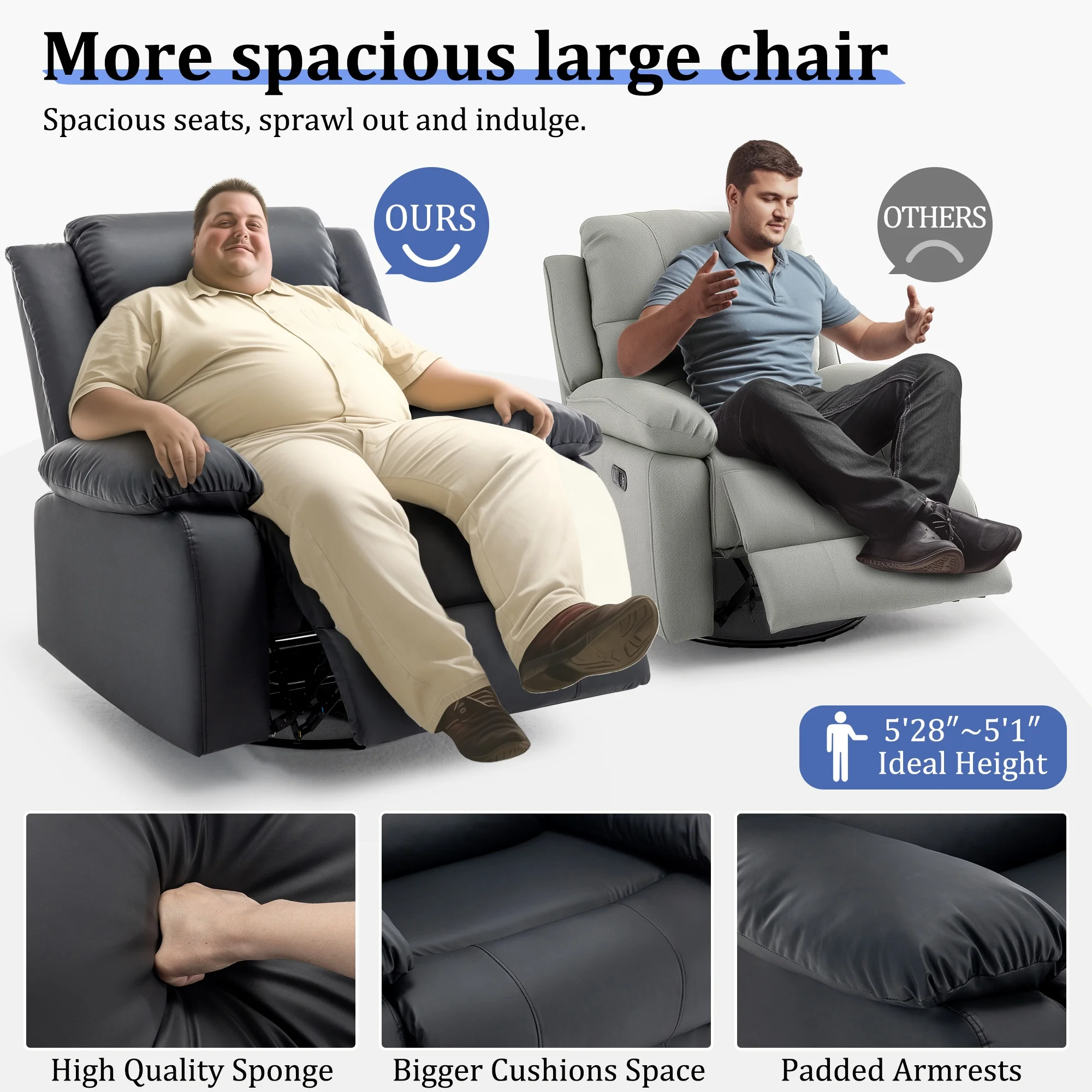 Sofá reclinable individual moderno, muebles de salón, masajeador, dormitorio para adultos, muebles de sala de estar, mecedora